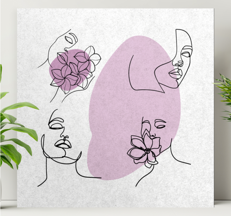Tableau fleurs et plantes visages floraux abstraits - TenStickers