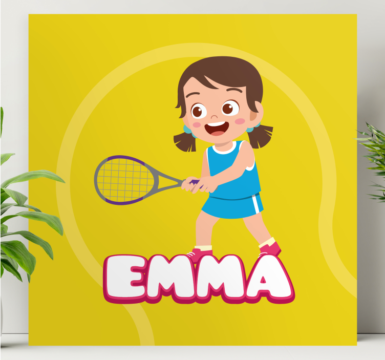 Tableau fleurs fille de tennis emma - TenStickers