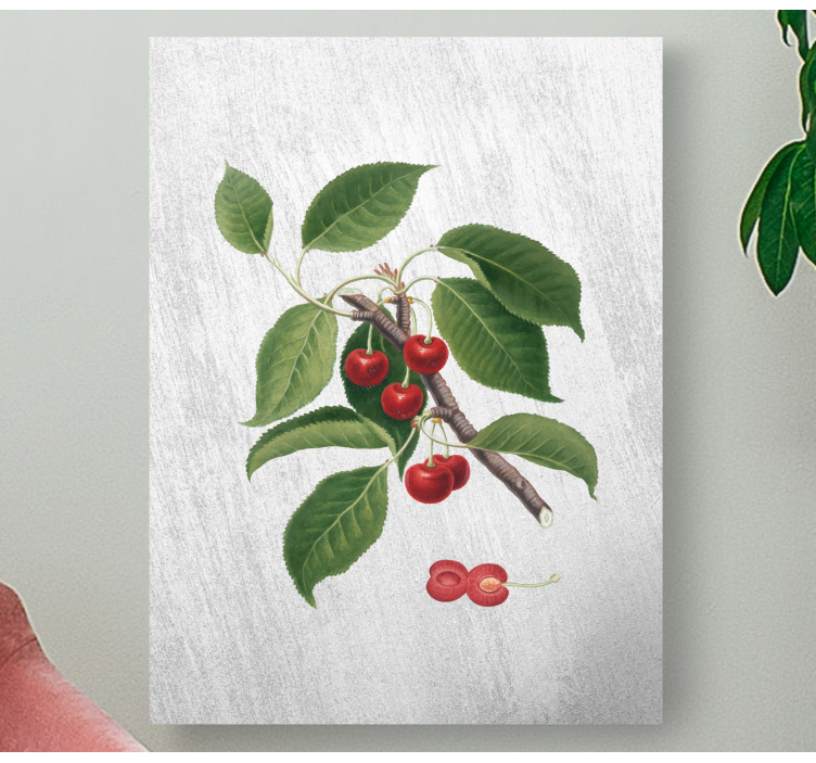Tableau fruits branche de cerises détail - TenStickers