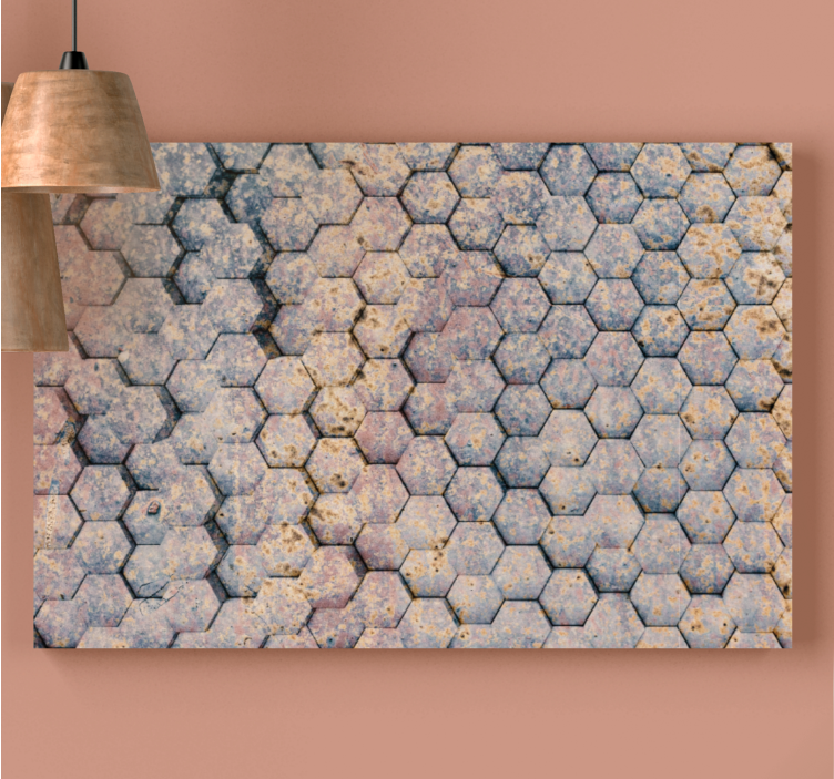 Tableau géométrique design à motif hexagonal - TenStickers