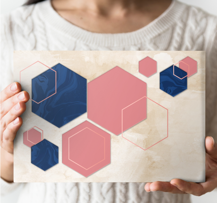 Tableau géométrique formes hexagonales abstraites - TenStickers