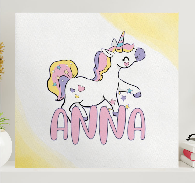 Tableau licorne personnage heureux - TenStickers