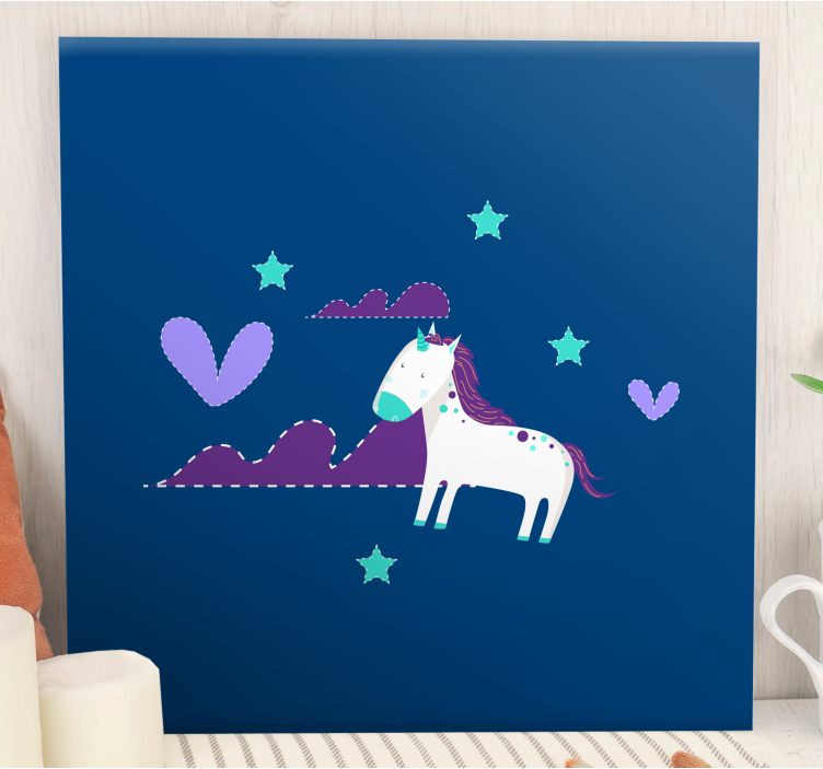 Tableau licorne scène enchantée - TenStickers