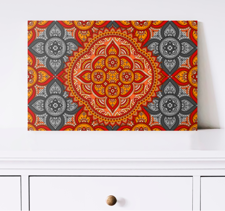 Tableau mandala motif floral complexe - TenStickers