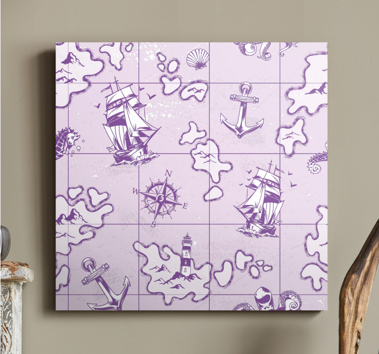 Tableau mer boussole nautique vintage - TenStickers