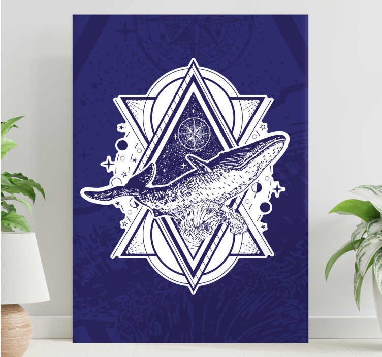 Tableau mer design astral de baleine - TenStickers