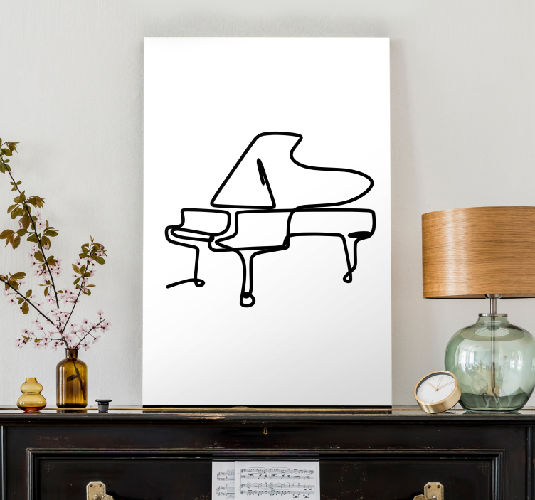 Tableau musique contour de piano - TenStickers