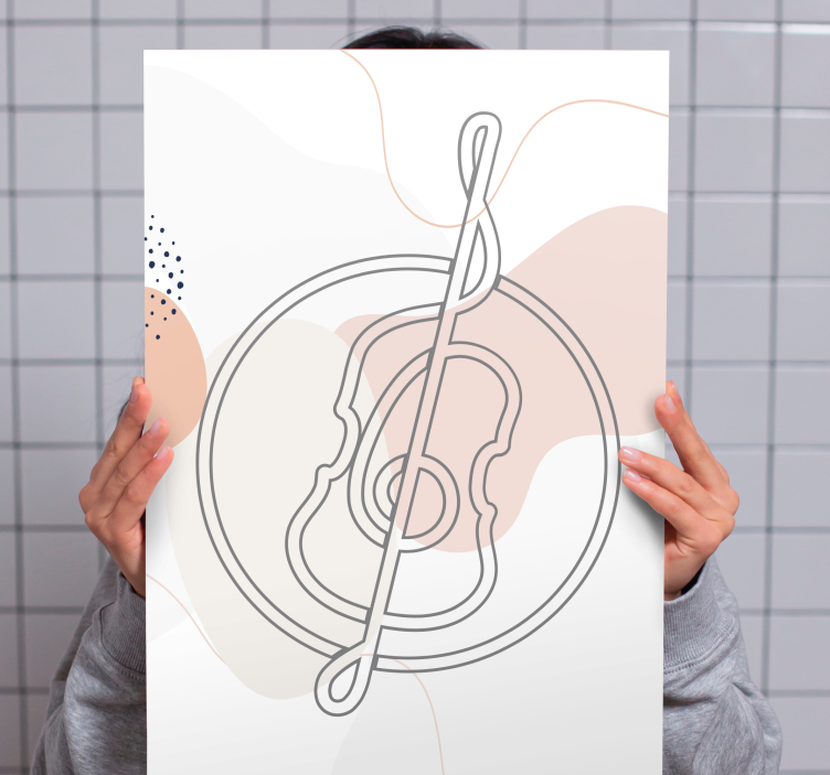 Tableau musique contour d'instrument de musique - TenStickers