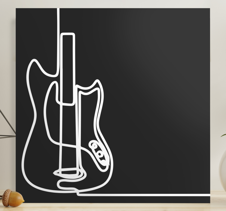 Tableau musique silhouette de guitare électrique - TenStickers