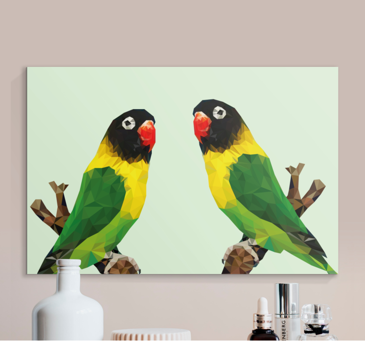 Tableau oiseaux affichage de perroquets polygonaux - TenStickers