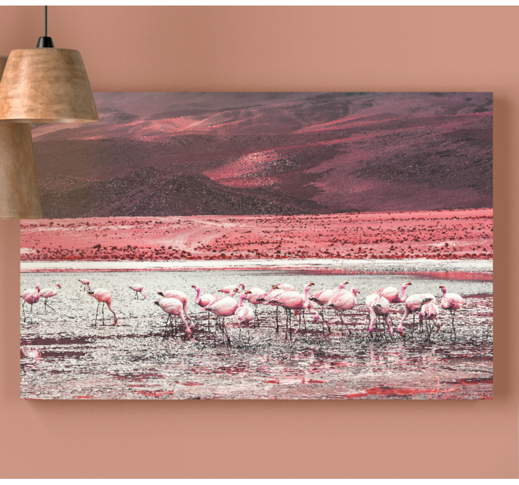 Tableau oiseaux flamants au bord de l'eau - TenStickers