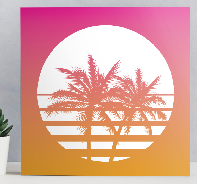 Tableau ornemental ombre de coucher de soleil tropical - TenStickers