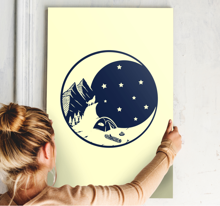Tableau paysage camping sous les étoiles - TenStickers