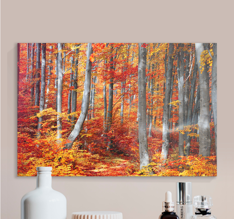 Tableau paysage chemins forestiers d'automne - TenStickers