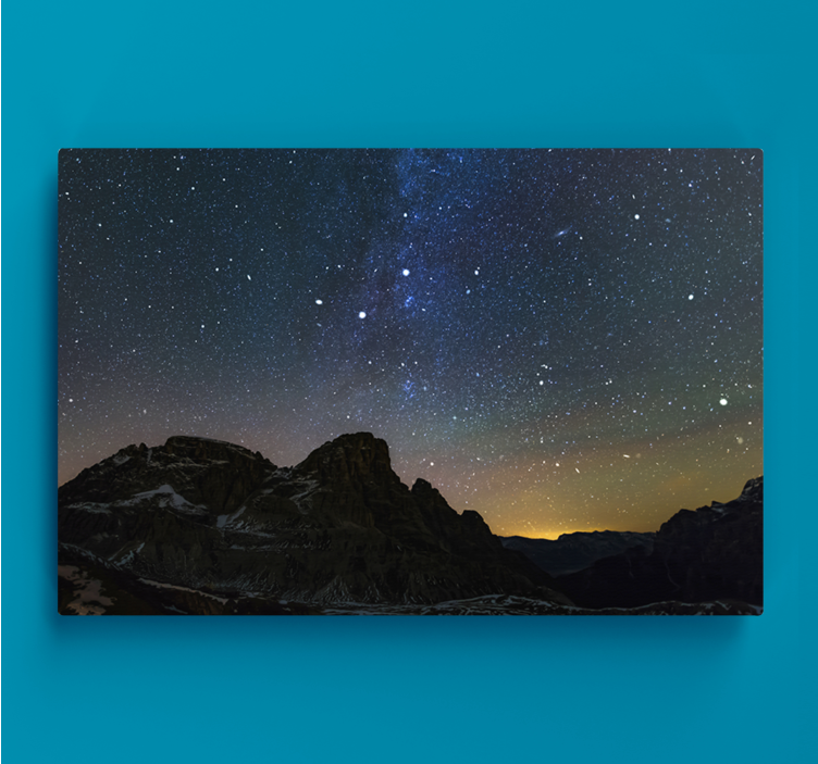 Tableau paysage ciel nocturne en montagne - TenStickers