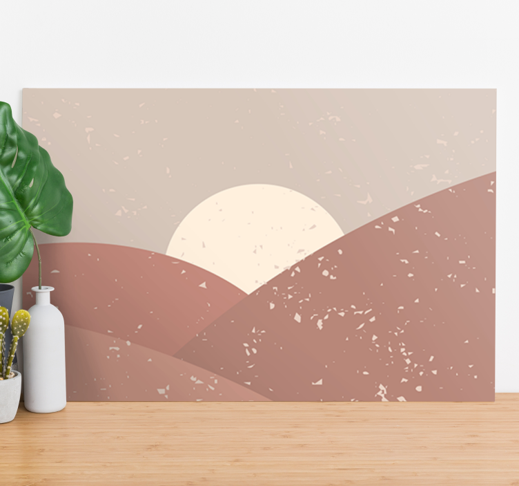 Tableau paysage coucher de soleil dans le désert - TenStickers