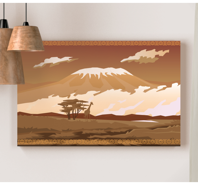 Tableau paysage Paysage brun du kilimandjaro - TenStickers