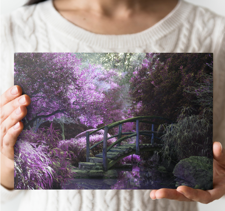 Tableau paysage pont de jardin serein - TenStickers