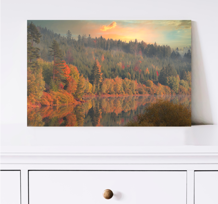 Tableau paysage reflets d'automne - TenStickers