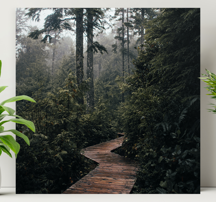 Tableau paysage sentier forestier tranquille - TenStickers