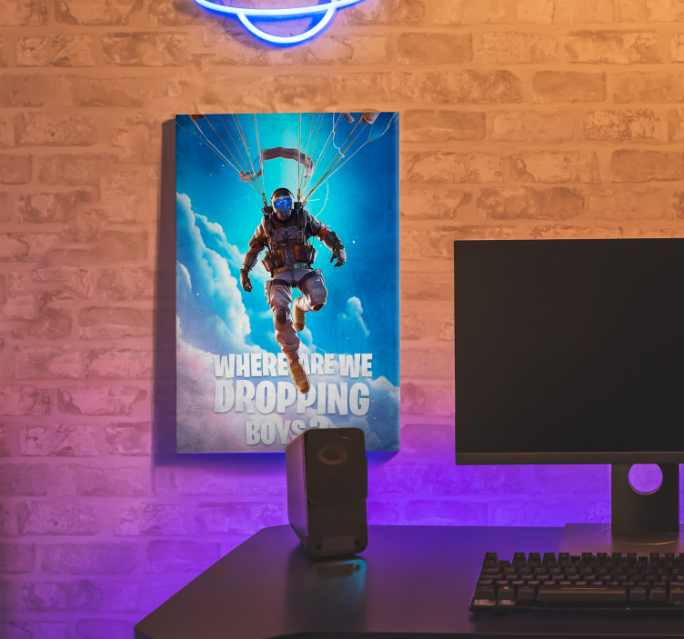 Tableau personnage jeux vidéo parachutiste - TenStickers