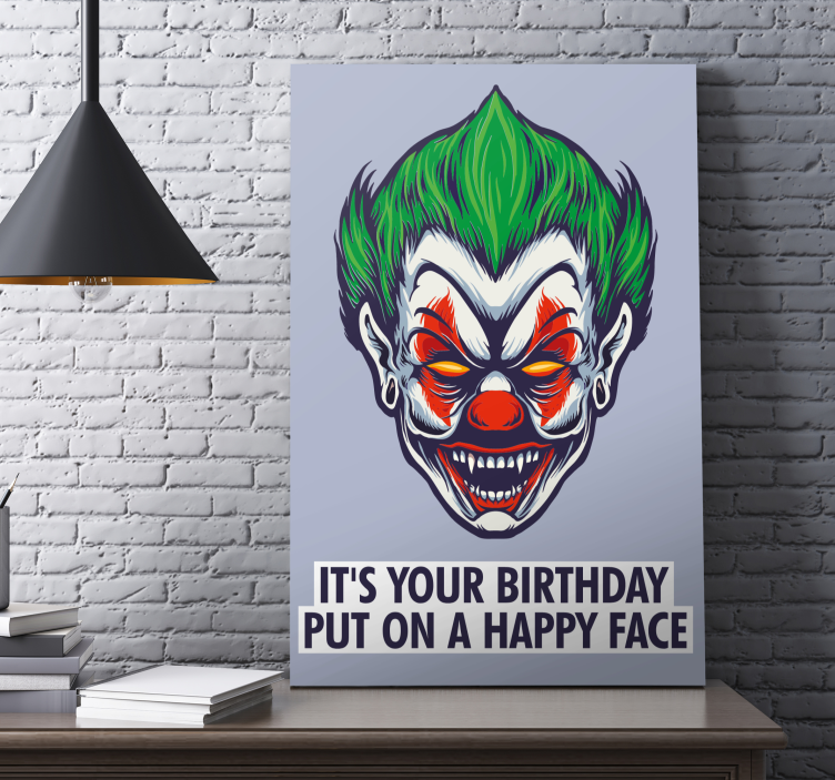 Tableau personnage visage de clown d'anniversaire - TenStickers
