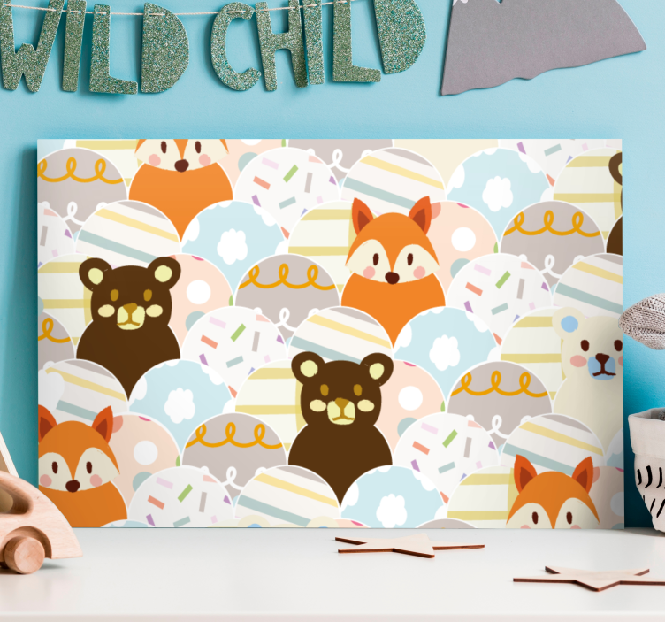 Tableau personnages visages d'animaux adorables - TenStickers