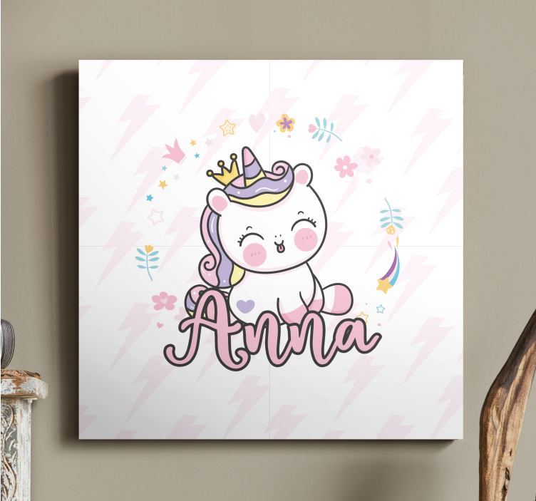Tableau personnalisé Joli bébé licorne - TenStickers