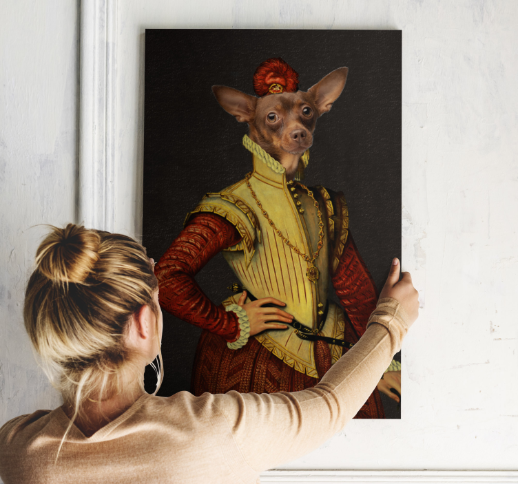 Tableau Portrait chien aristocrate personnalisé - TenStickers