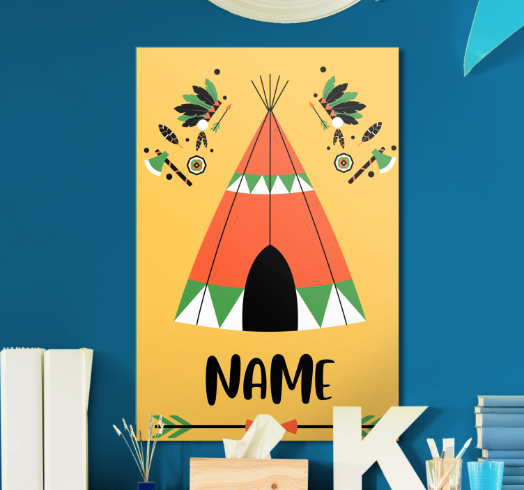 Tableau chambre enfant tipi personnalisé - TenStickers