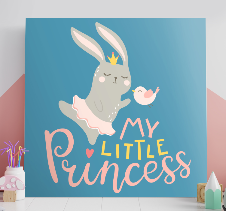 Tableau d'un lapin en tutu avec une phrase - TenStickers