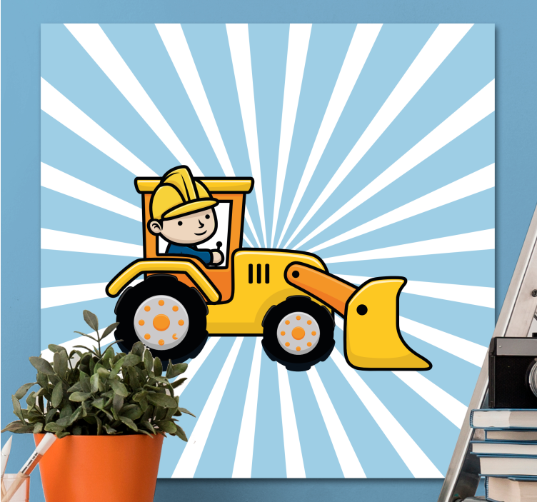 Tableau enfants tracteur de chantier - TenStickers