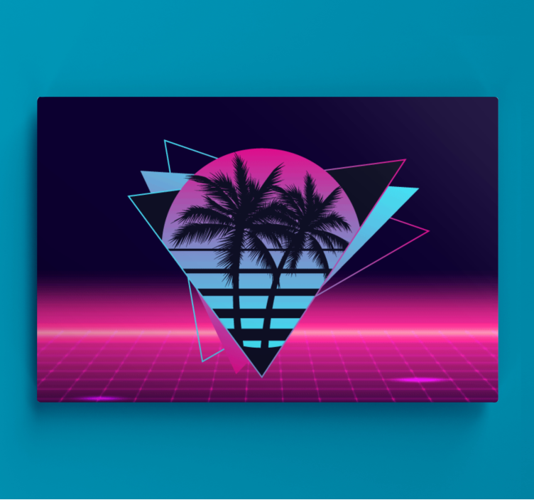 Tableau vintage Palmier de style vaporwave - TenStickers