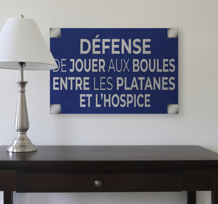 Tableau vintage panneau de rue Petanque - TenStickers