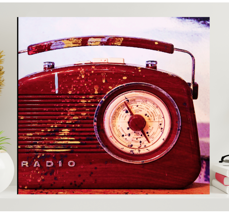 Tableau vintage Radio vintage rouge - TenStickers