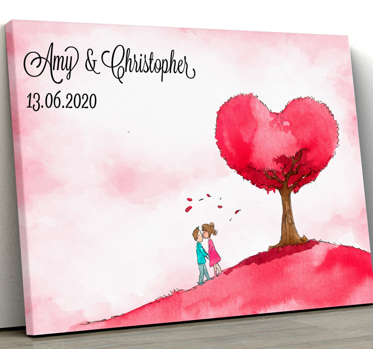 Tableau rustique arbre d'amour cœur - TenStickers