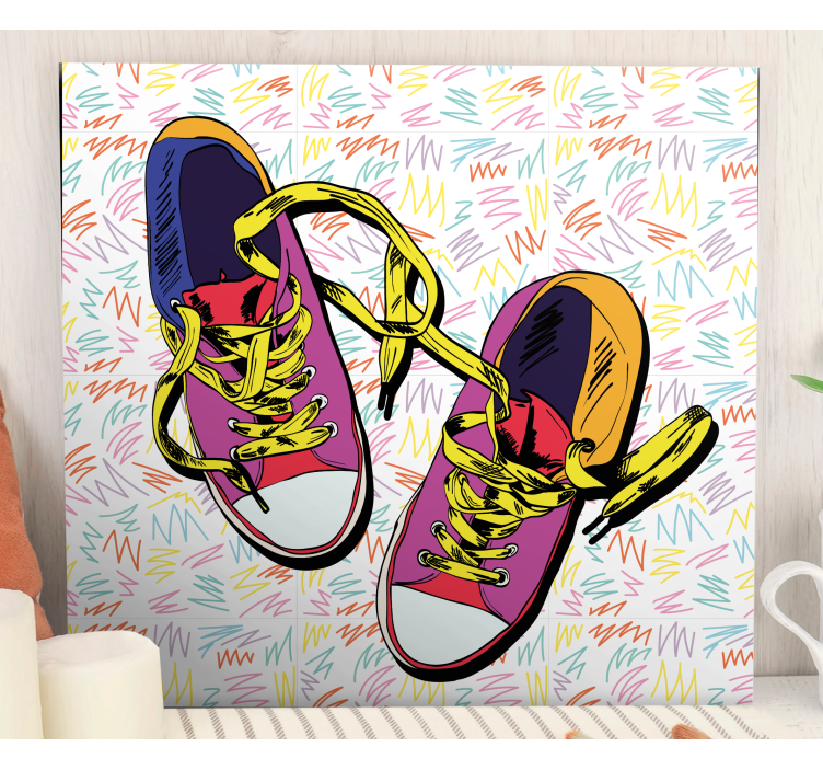 Tableau super héros design de baskets colorées - TenStickers