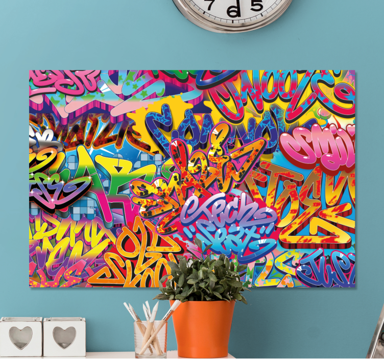 Tableau texte art graffiti vibrant - TenStickers