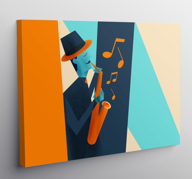 Tableau musique saxophoniste de jazz - TenStickers