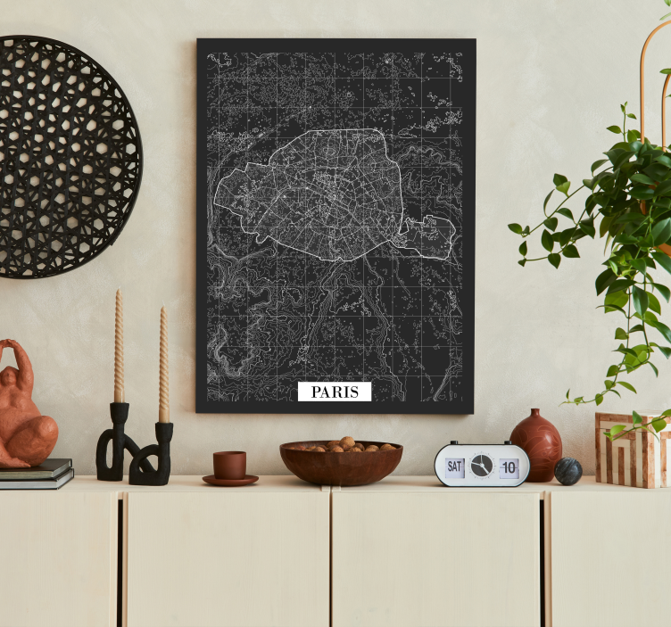 Tableau topographie Paris - TenStickers