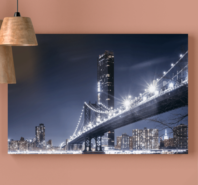 Tableau villes et pays lumières du pont de brooklyn - TenStickers