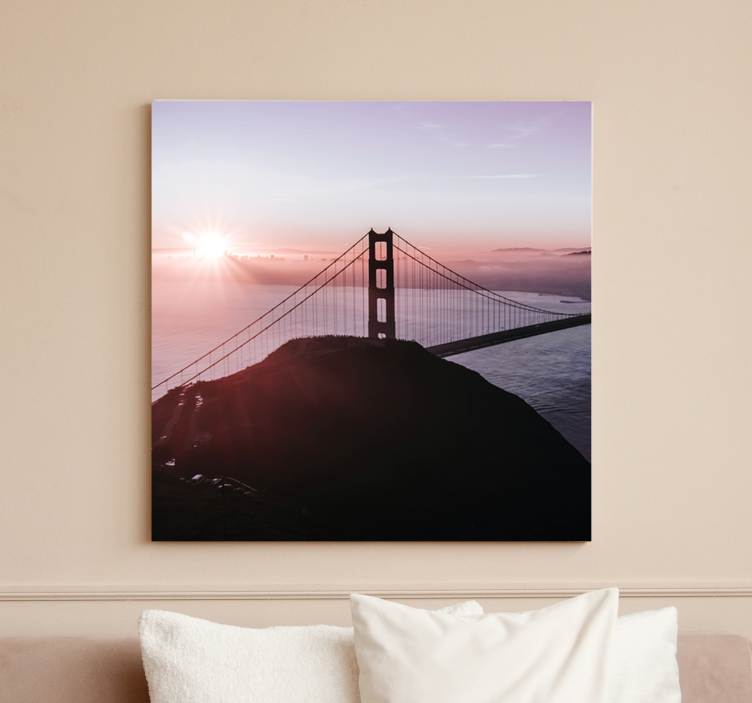 Tableau villes et pays pont du golden gate - TenStickers