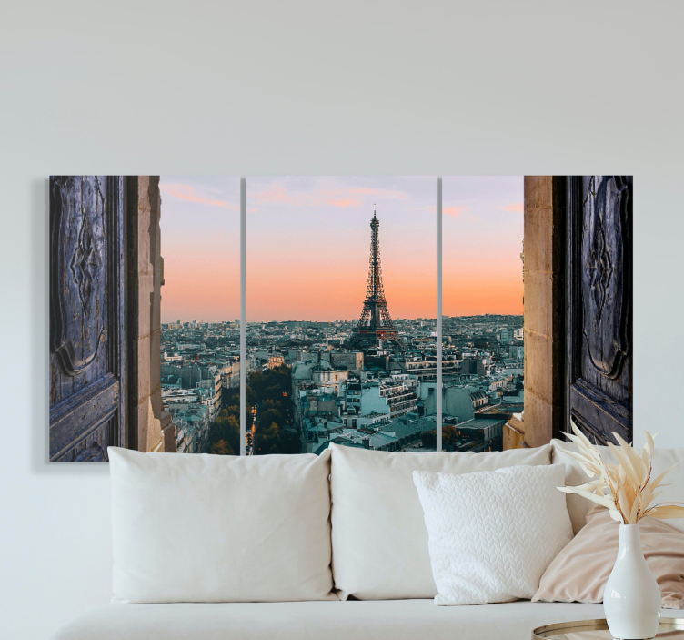 Tableau villes et pays vue de la tour eiffel - TenStickers
