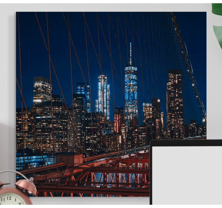 Tableau villes et pays vue sur le pont de brooklyn - TenStickers