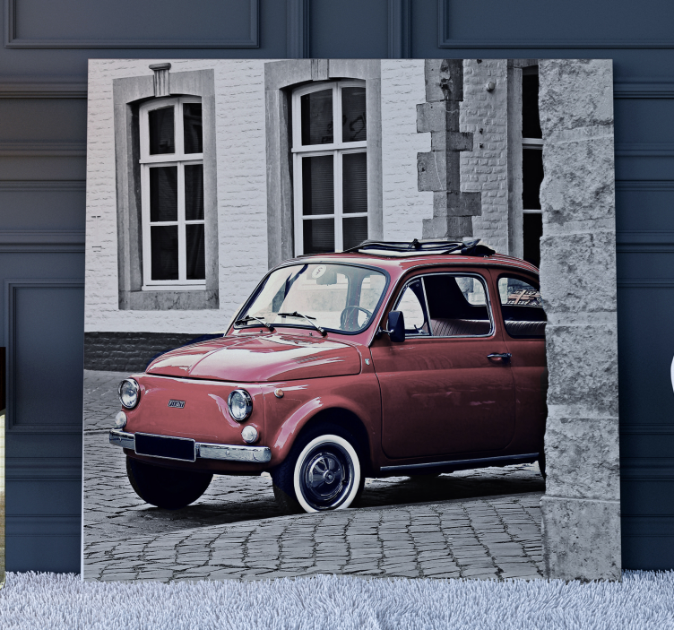 Tableau vintage voiture rouge classique - TenStickers