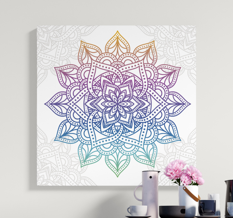 Tableau zen mandala botanique complexe - TenStickers