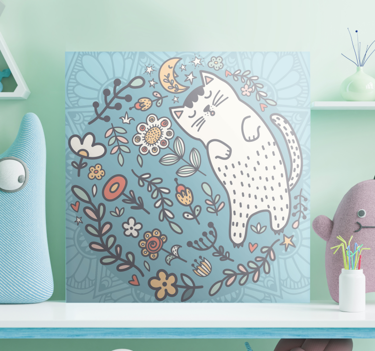 Tableau Adorable mandala de chat - TenStickers