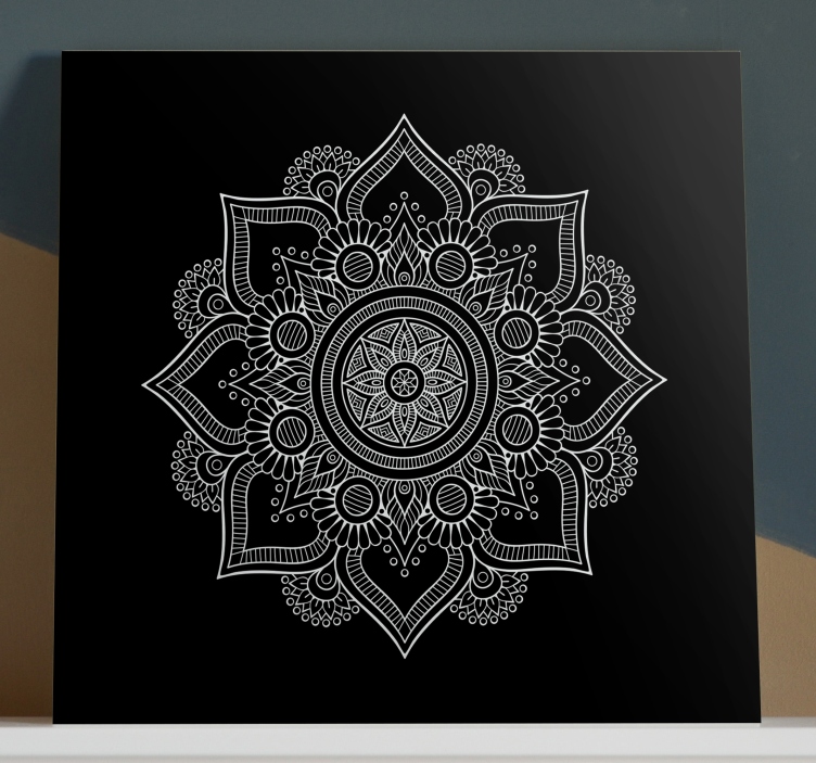 Tableau mandala Noir et blanc - TenStickers