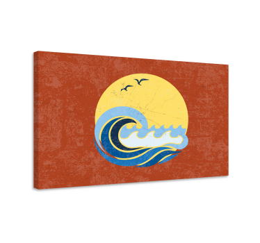 Tableau paysage mer Soleil, plage et vague - TenStickers