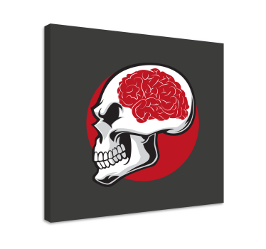 Tableau moderne Crâne rouge avec cerveau - TenStickers